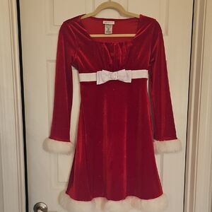 Bonnie Jean Red Dress with White Trim